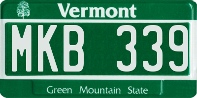 VT license plate MKB339