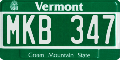 VT license plate MKB347