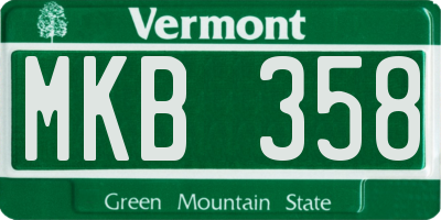 VT license plate MKB358