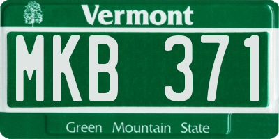 VT license plate MKB371