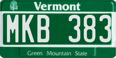 VT license plate MKB383