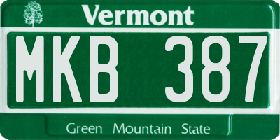 VT license plate MKB387