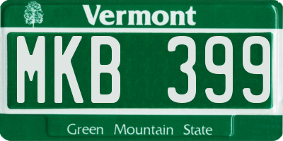 VT license plate MKB399