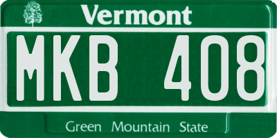 VT license plate MKB408