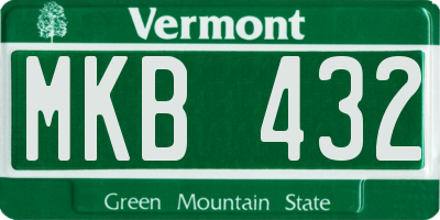 VT license plate MKB432