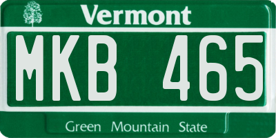 VT license plate MKB465