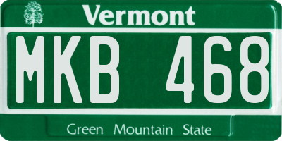 VT license plate MKB468