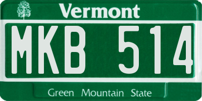 VT license plate MKB514