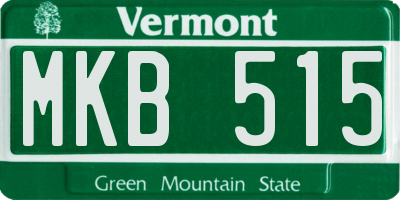 VT license plate MKB515