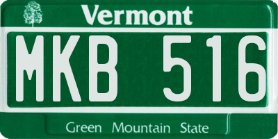 VT license plate MKB516