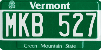 VT license plate MKB527