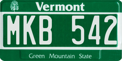 VT license plate MKB542