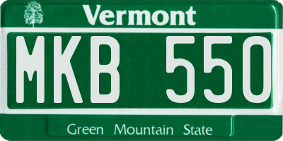 VT license plate MKB550