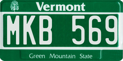 VT license plate MKB569