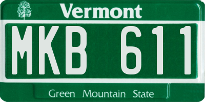 VT license plate MKB611