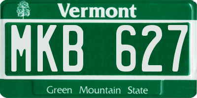 VT license plate MKB627