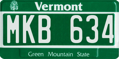 VT license plate MKB634