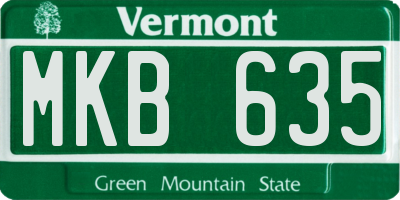 VT license plate MKB635