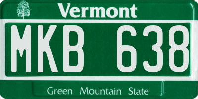 VT license plate MKB638