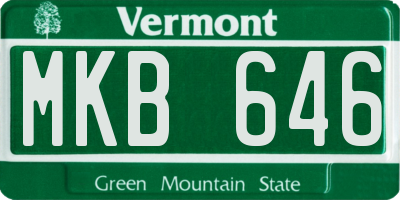 VT license plate MKB646