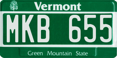 VT license plate MKB655