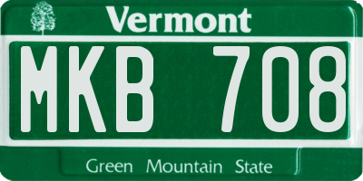 VT license plate MKB708