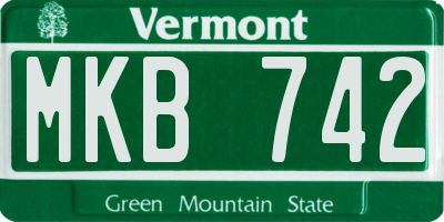 VT license plate MKB742