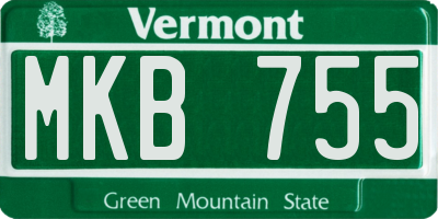 VT license plate MKB755