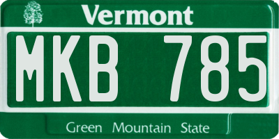 VT license plate MKB785