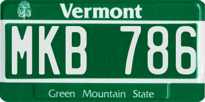VT license plate MKB786