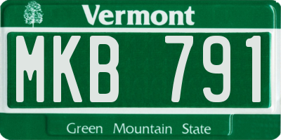 VT license plate MKB791