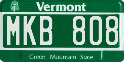 VT license plate MKB808