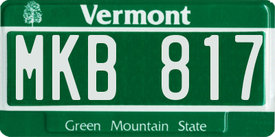 VT license plate MKB817