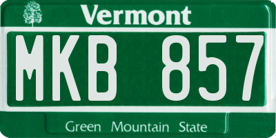 VT license plate MKB857