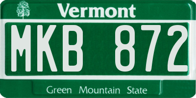 VT license plate MKB872