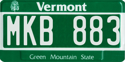 VT license plate MKB883