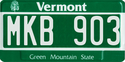 VT license plate MKB903