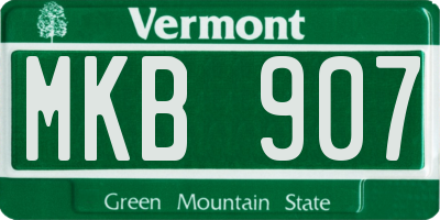 VT license plate MKB907