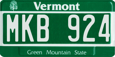 VT license plate MKB924
