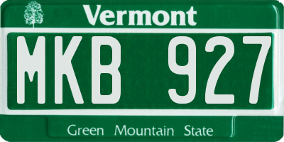 VT license plate MKB927