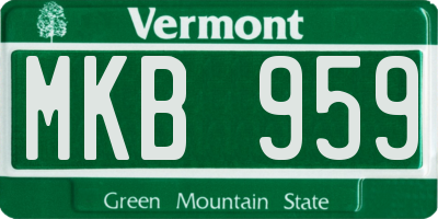 VT license plate MKB959
