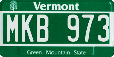 VT license plate MKB973