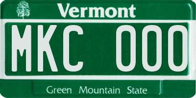 VT license plate MKC000