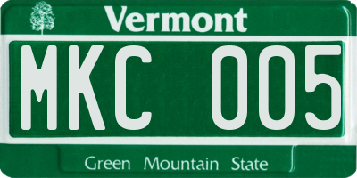 VT license plate MKC005