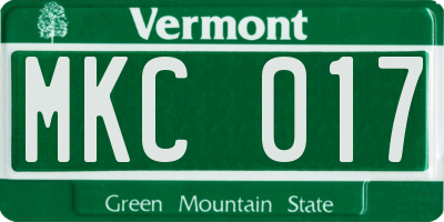 VT license plate MKC017