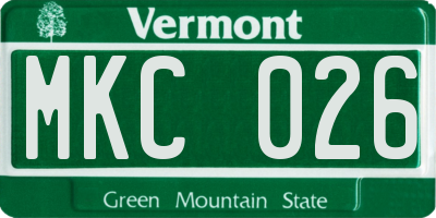 VT license plate MKC026