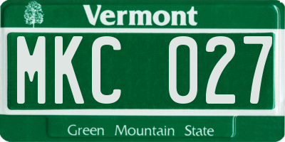 VT license plate MKC027