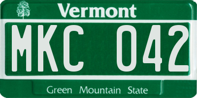 VT license plate MKC042