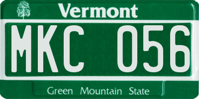 VT license plate MKC056