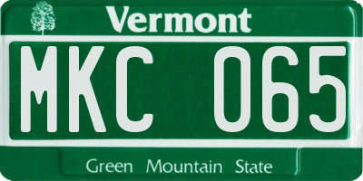 VT license plate MKC065